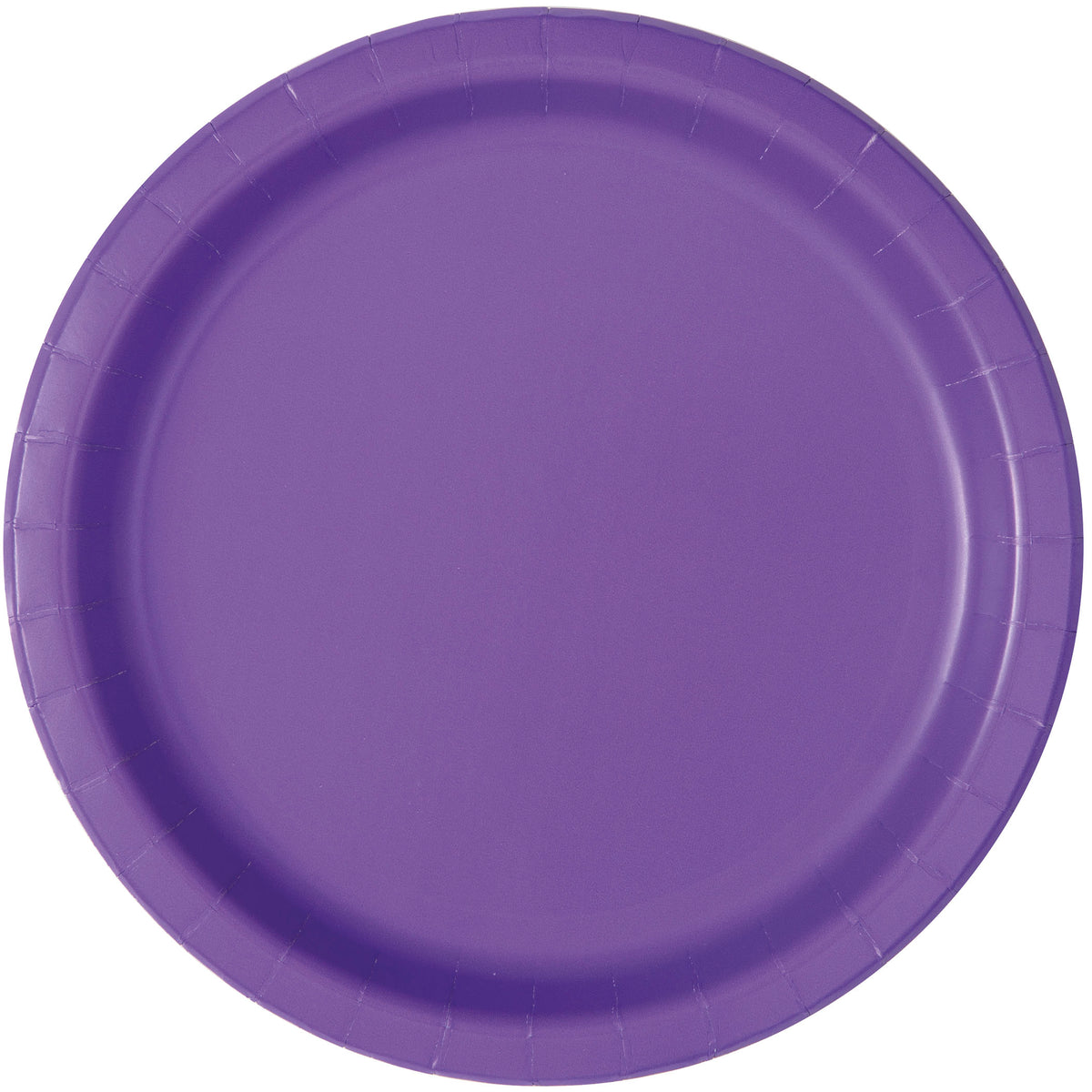 Neon Purple 7" Round Paper Dessert Plates – 20 Count | Solid Color Party Plates for Birthdays & Events
