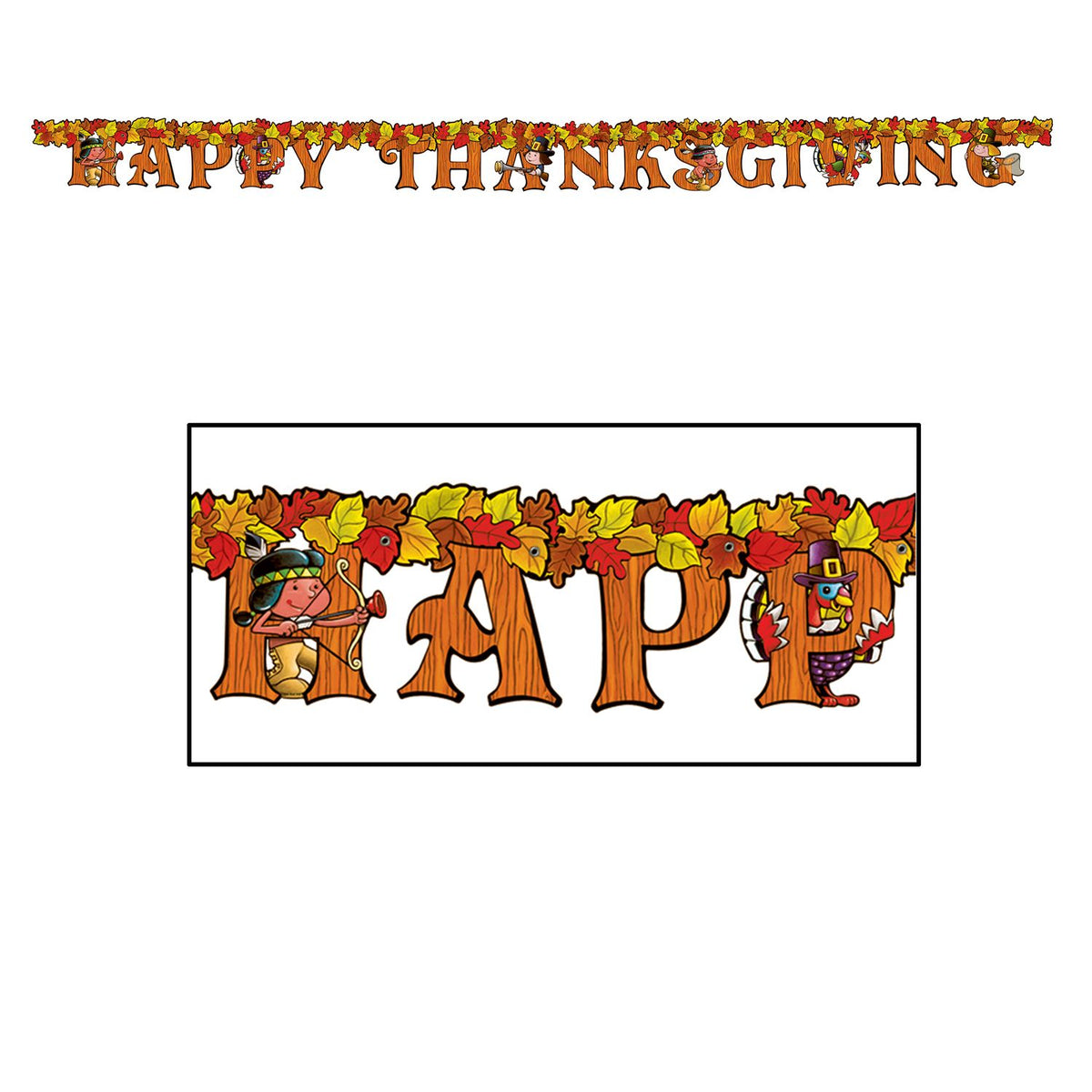 Happy Thanksgiving Banner – 6ft Jointed Letter Fall Garland for Autumn & Harvest Parties