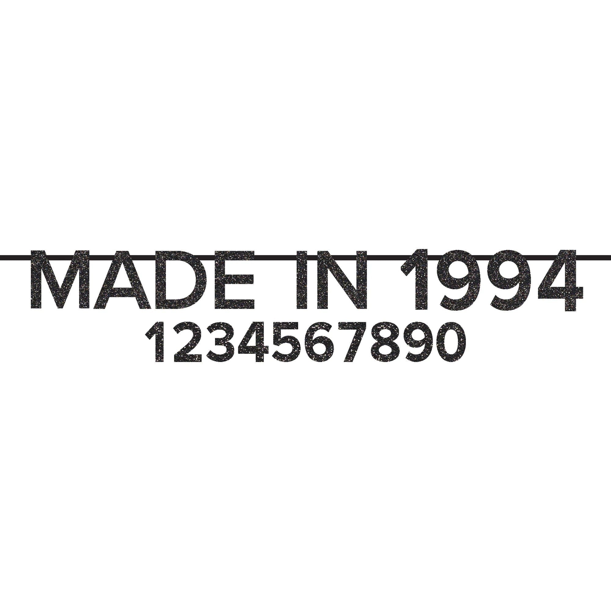 Custom year birthday banner Manahawkin, NJ Party Fair black glitter milestone decoration