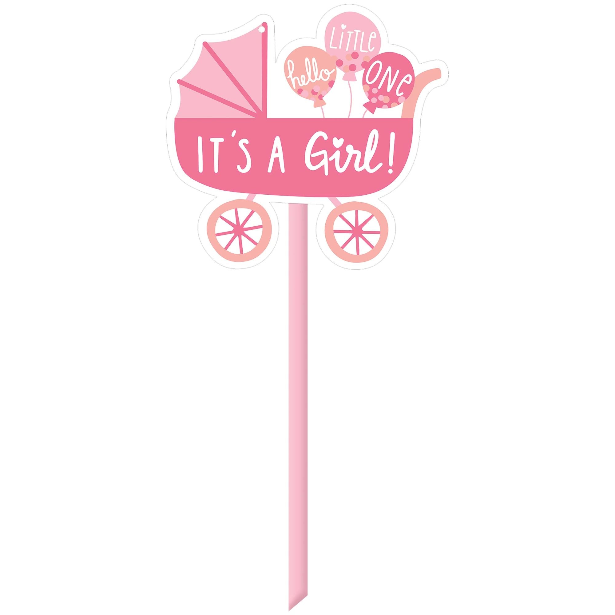 Pink Carriage It’s a Girl Yard Sign Manahawkin, NJ Party Fair baby announcement lawn decoration