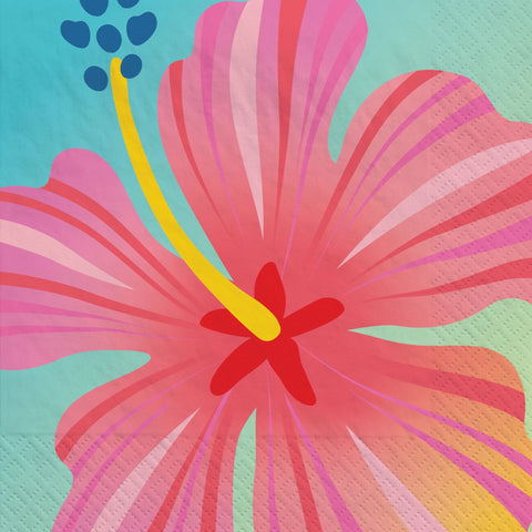 Hibiscus Flower Beverage Napkins in Manahawkin, NJ  at Party Fair for tropical party supplies 