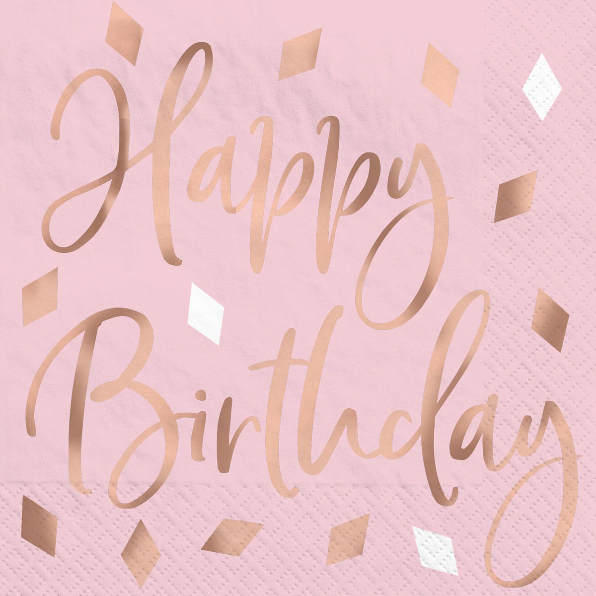 Blush Birthday Hot Stamped Beverage Napkin Manahawkin, NJ Party Fair elegant birthday party supplies
