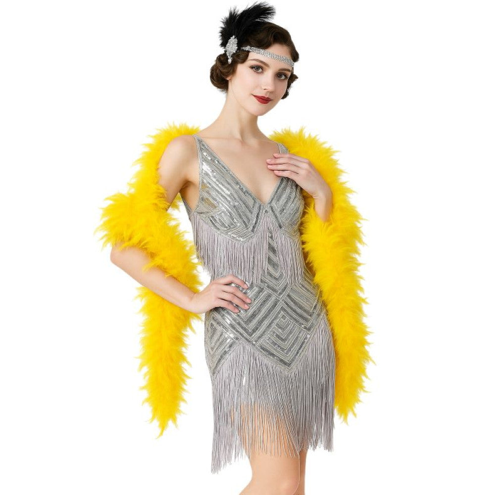 Yellow Feather Boa - 70g | Bright Costume Accessory for Parties, Halloween, & Events