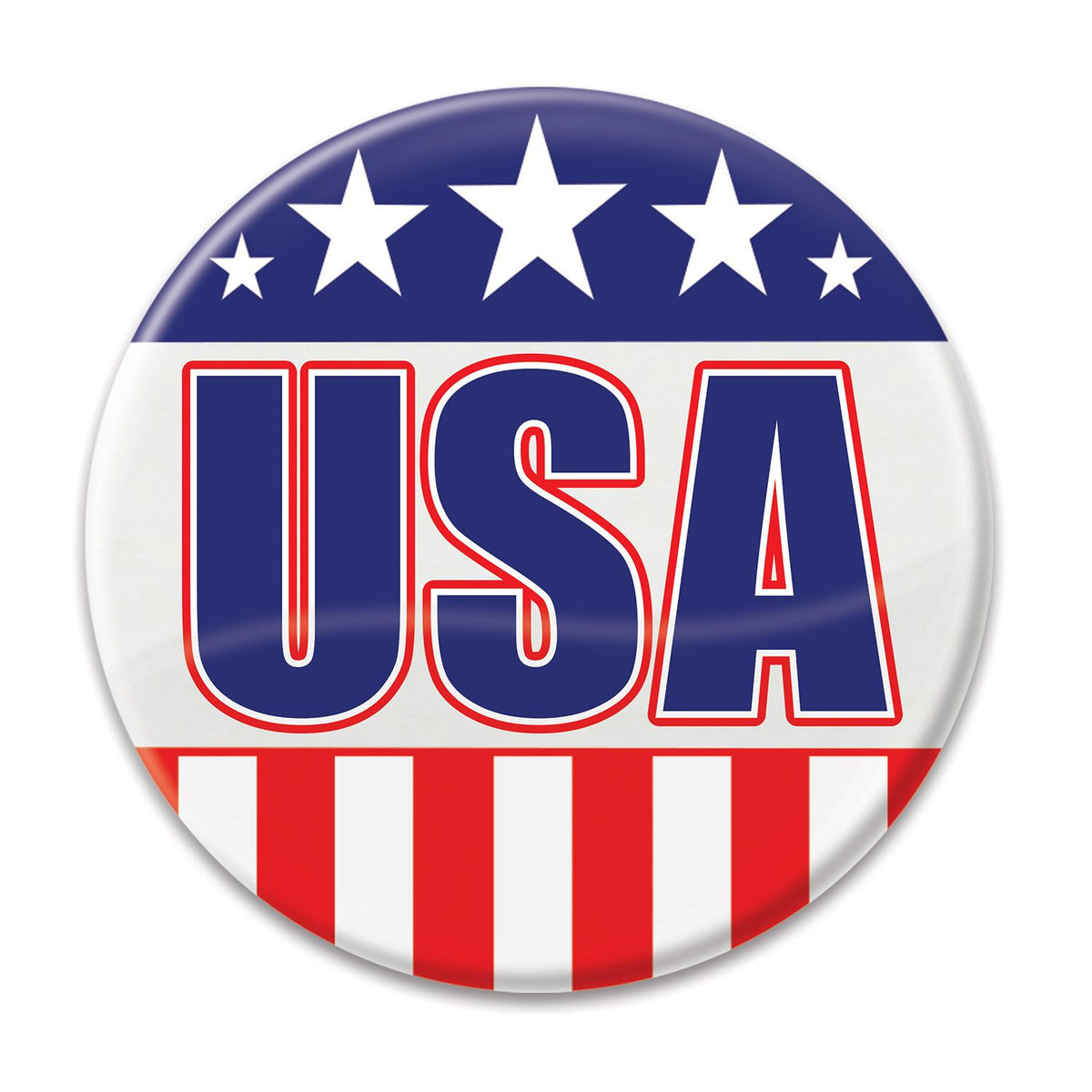 USA Party Button Manahawkin, NJ Party Fair patriotic 2 inch pin badge