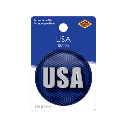 Retail packaging for USA Button 2 inch patriotic pin