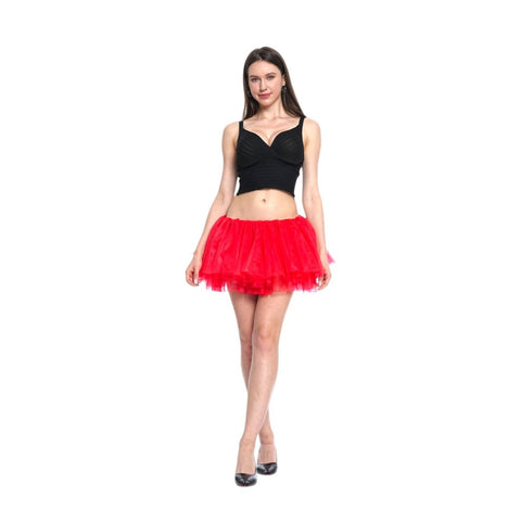 Red Adult Tutu Skirt | Lightweight Layered Tulle for Costumes, Races, Parties & Events