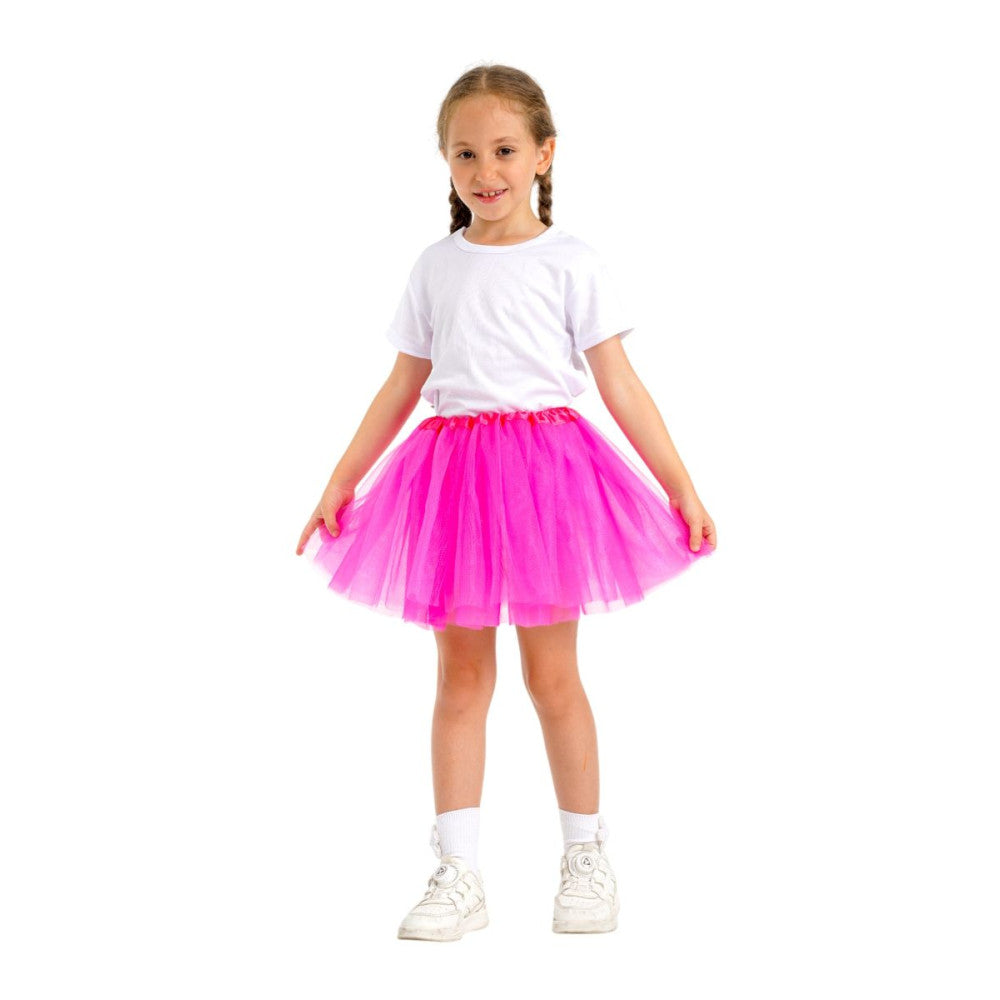 Pink Child Tutu Skirt | Lightweight Layered Tulle for Costumes, Dance, Fun Runs, Parties & Dress-Up Events