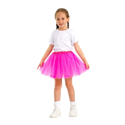 Pink Child Tutu Skirt | Lightweight Layered Tulle for Costumes, Dance, Fun Runs, Parties & Dress-Up Events