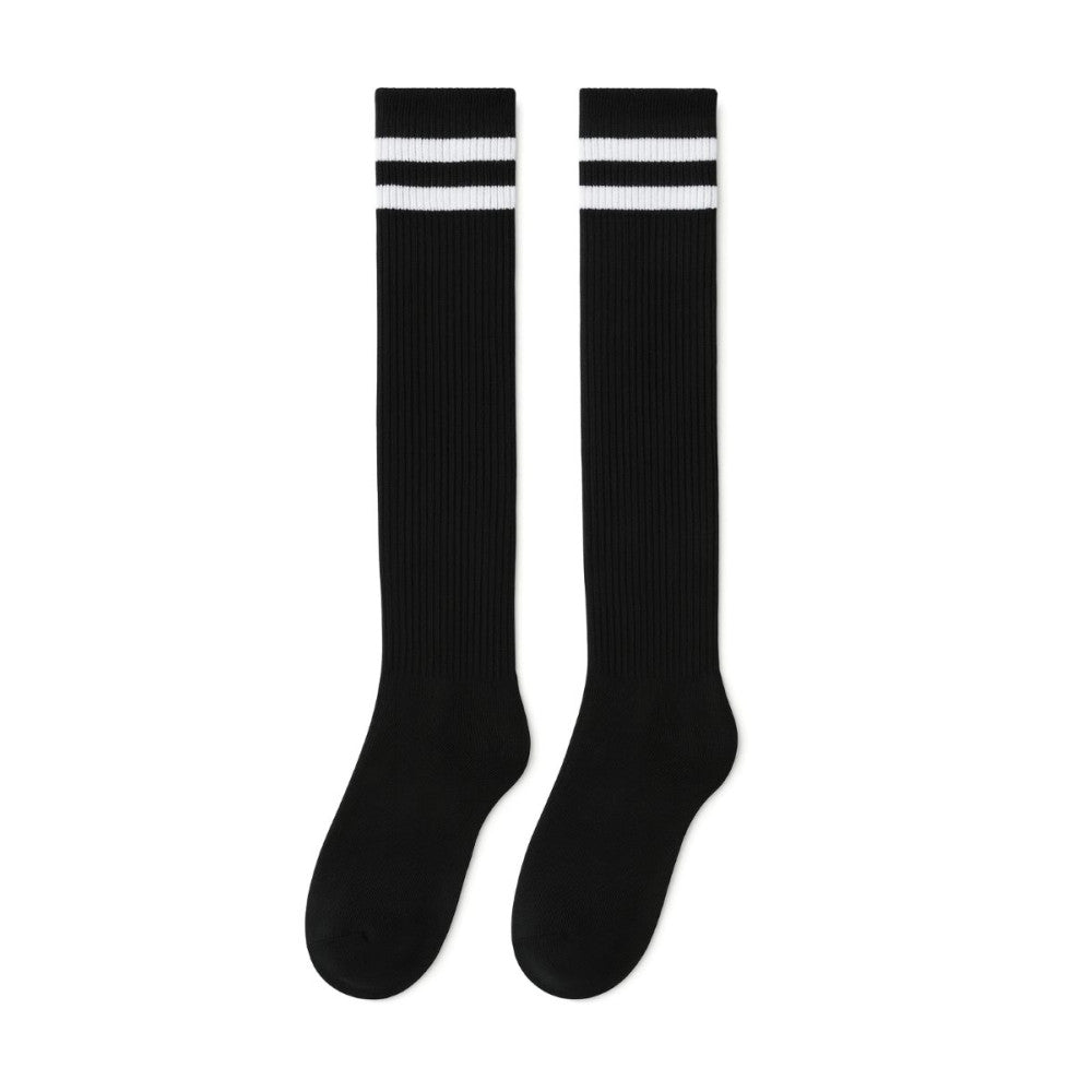 Black Striped Knee High Socks | Bold & Comfortable Socks for Costumes, Sports, School Spirit & Everyday Wear