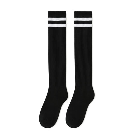 Black Striped Knee High Socks | Bold & Comfortable Socks for Costumes, Sports, School Spirit & Everyday Wear