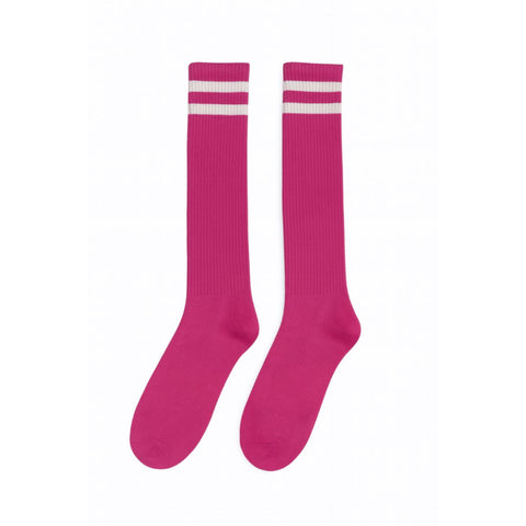 Pink Striped Knee High Socks | Cute & Comfy Socks for Costumes, Sports, School Spirit & Everyday Style