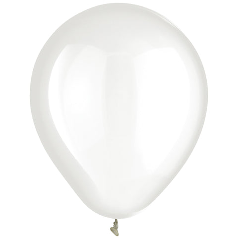 Clear  Helium inflated Clear 12" Latex Balloon