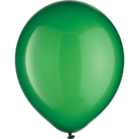 Festive Green Helium inflated Solid Color 12" Latex Balloon