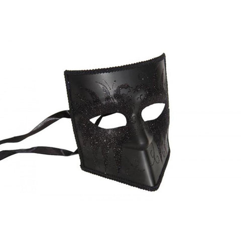 Black Venetian Mask in Manahawkin, NJ at Party Fair with elegant plastic design and ribbon tie back