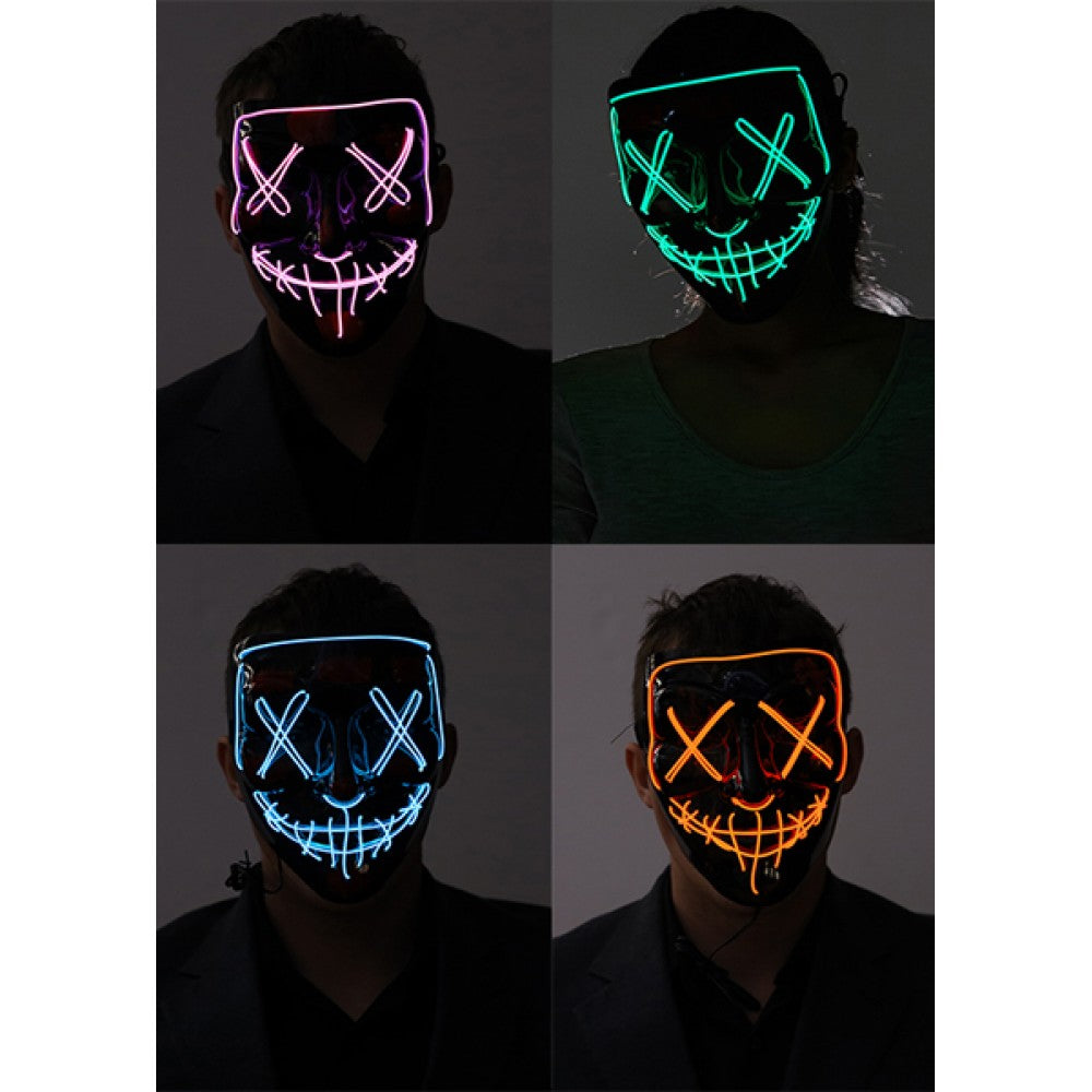 Light-Up X Eyes Mask in Manahawkin, NJ at Party Fair showing the illuminated X-eyes design on an assorted-color Halloween costume masks.