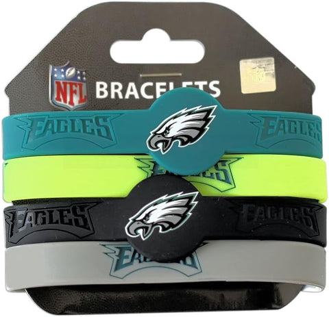 Philadelphia Eagles Rubber Bracelet 2pc Per Package