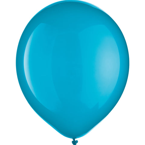 Caribbean Blue Helium inflated Solid Color 12" Latex Balloon