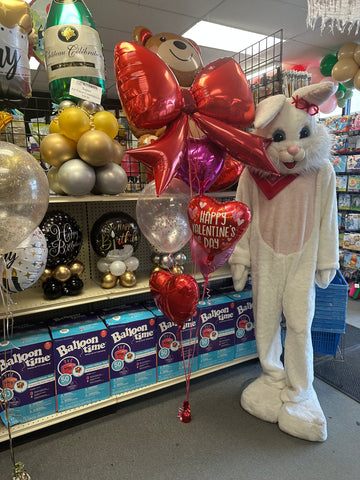 Happy Valentine’s Day "Red Bow" & Glitter Balloon BOWquet