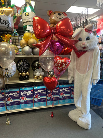 Happy Valentine’s Day "Red Bow" & Glitter Balloon BOWquet
