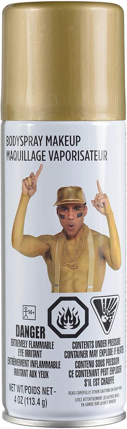Gold Metallic Body Spray Makeup