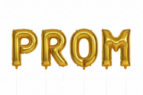 PROM Gold Mylar Balloon Letter Bundle – 34” Foil Balloon Set