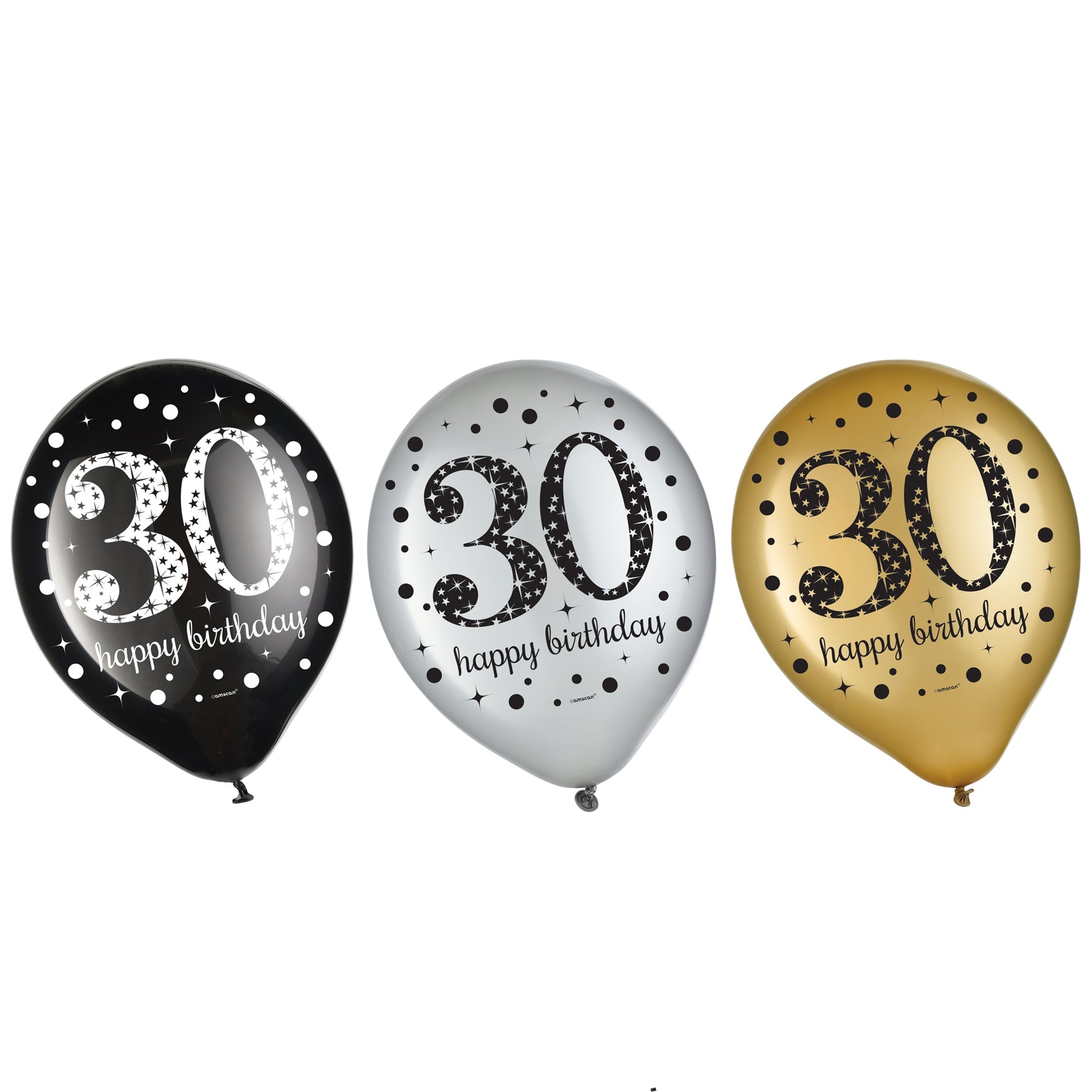 Sparkling Celebration 30th Latex Balloons