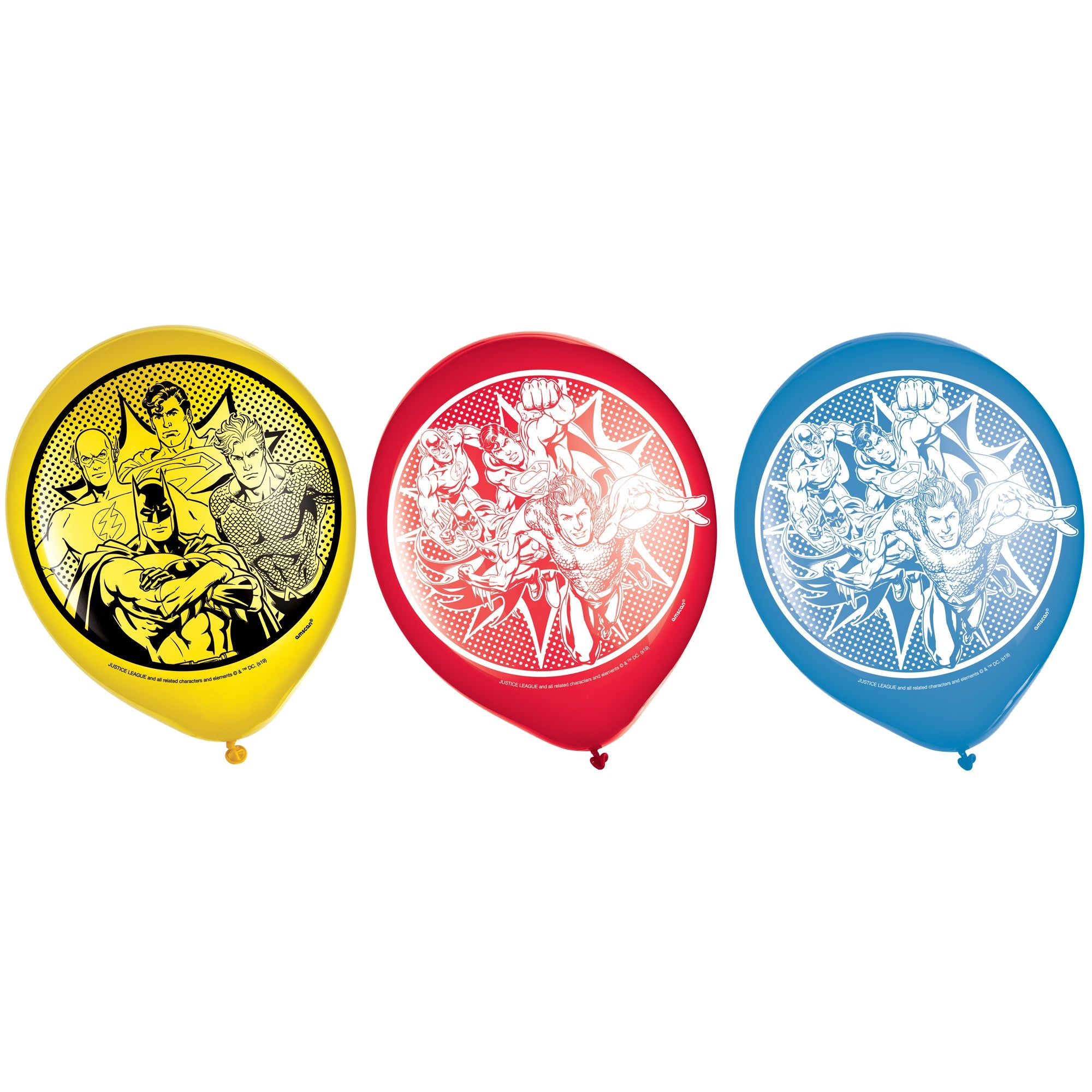 Justice League Heroes Unite Printed Latex Balloons