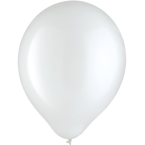 White Solid Color 12" helium quality 72 count Latex  Balloons