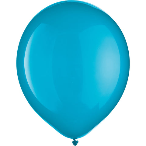 Caribbean Blue Solid Color 12" helium quality 72 count Latex  Balloons