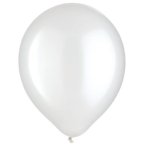 White Pearlized Latex Balloons - 72 per package