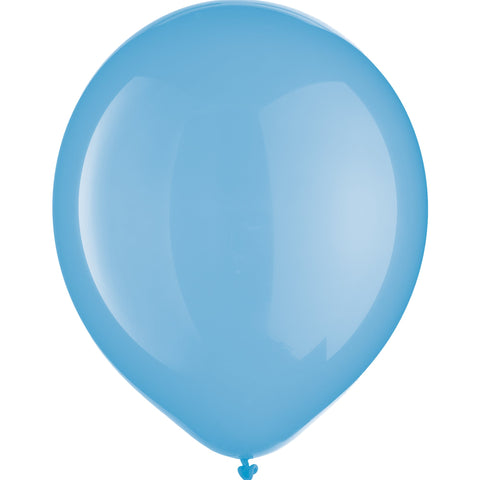 Powder Blue Solid Color 12" helium quality 15 count Latex Balloons