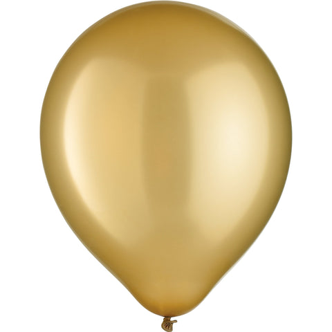 Gold Pearlized Solid Color 12" helium quality 15 count Latex Balloons