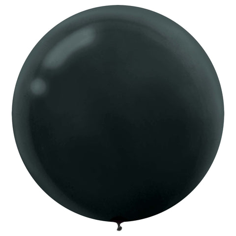 Black Solid Color 24" helium quality 4 count Latex Balloons