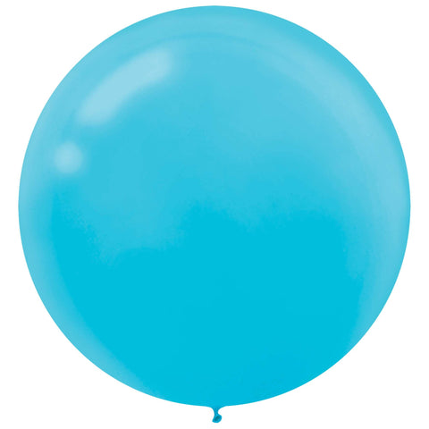 Caribbean Blue Solid Color 24" helium quality 4 count Latex Balloons