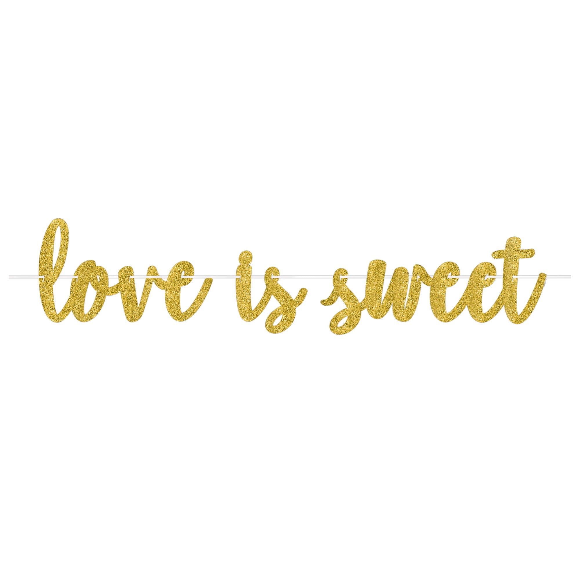 Gold Glitter "Love Is Sweet"   12' letter Banner