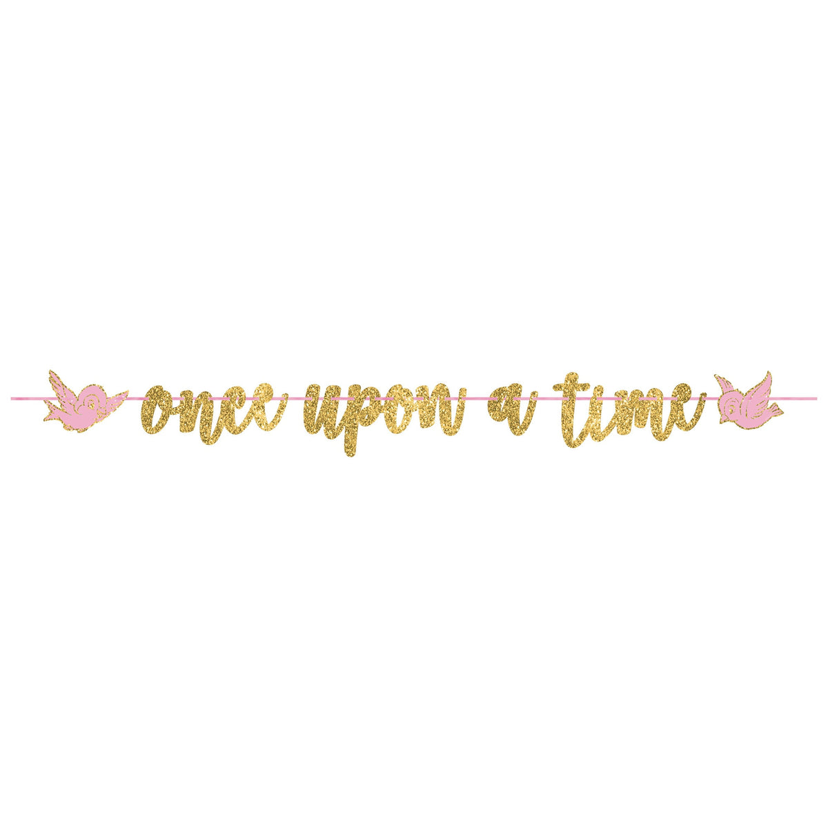 Disney Princess 12' x 8" Glitter Ribbon "Once Upon a Time" Letter Banner