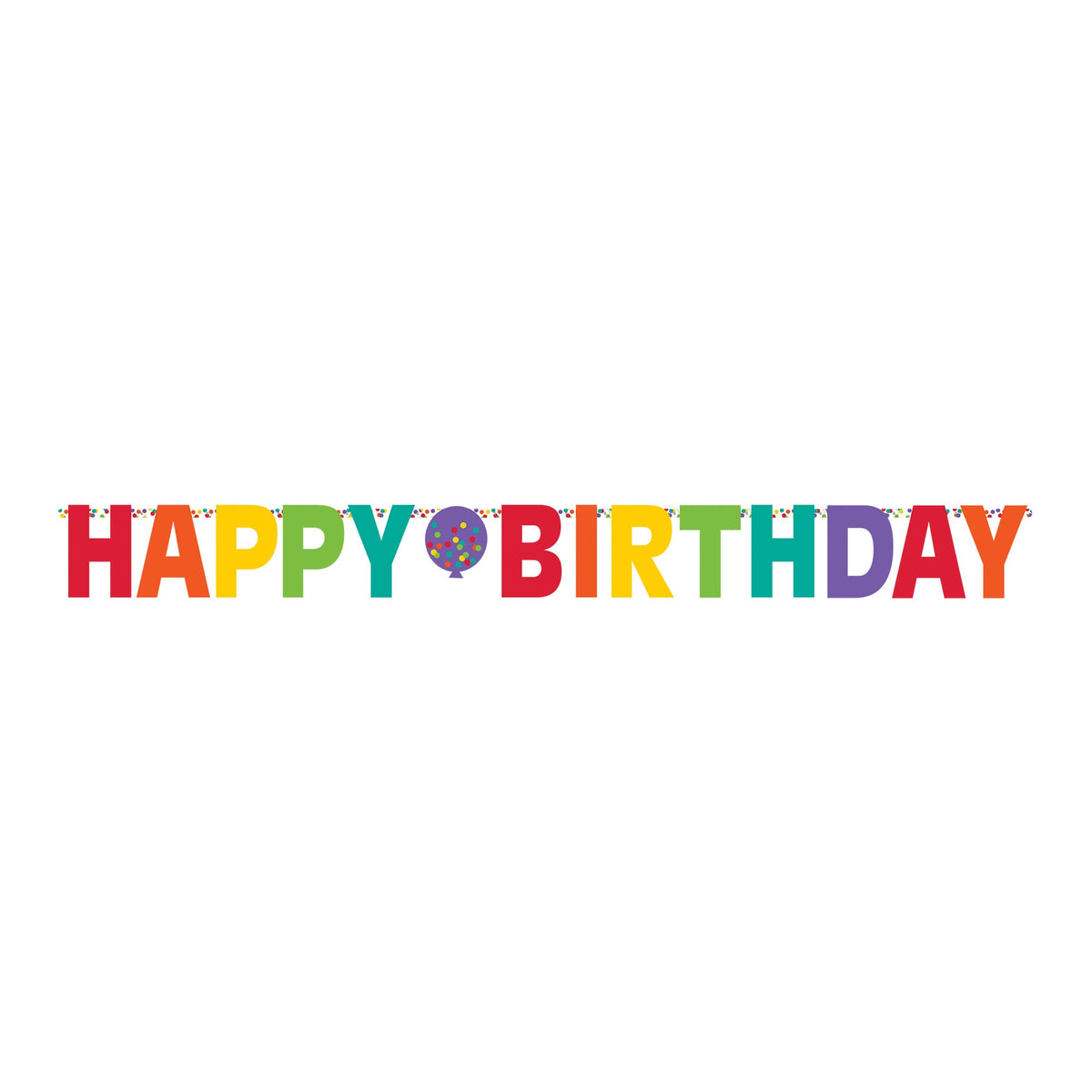 Rainbow Colored 10 4/5" x 12 1/2" Letter Birthday Banner