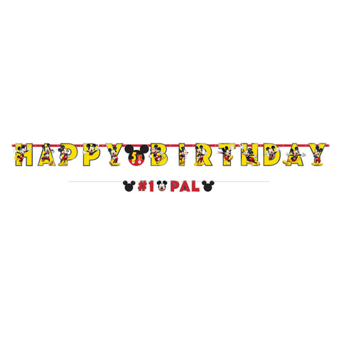 Mickey Mouse Forever Personalized 2 pack Jumbo Letter Banner Kit 1 Large "Happy Birthday" Banner, 10' x 9" and 1 Mini hot-stamped Banner, 6' x 4"