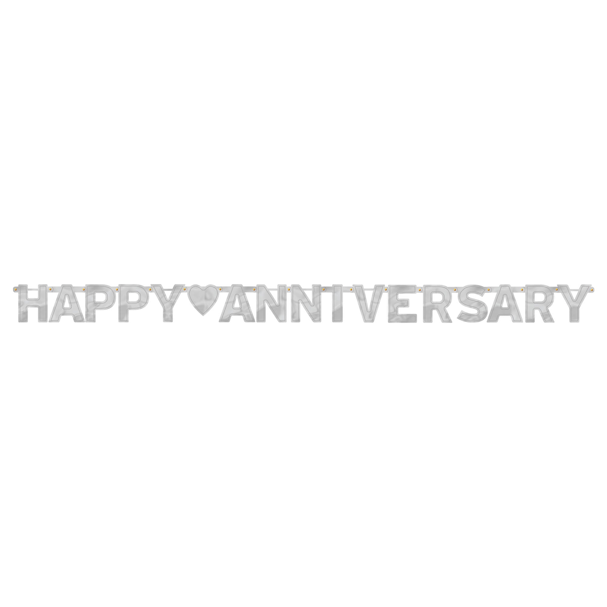 Happy Anniversary Silver 7 3/4' x 6 1/4" Foil Letter Banner
