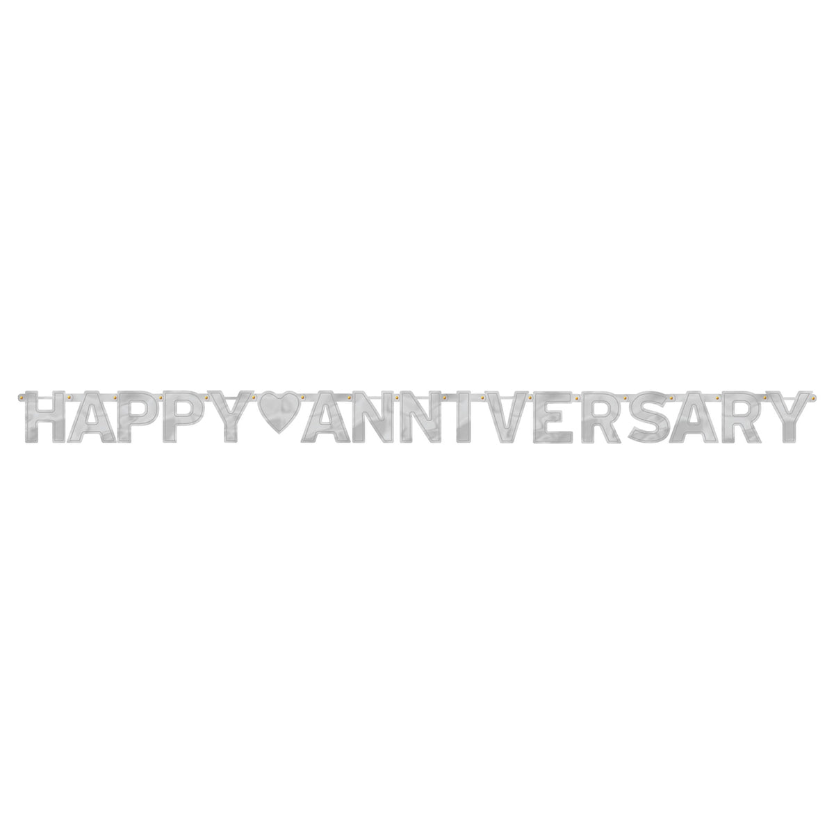 Happy Anniversary Silver 7 3/4' x 6 1/4" Foil Letter Banner