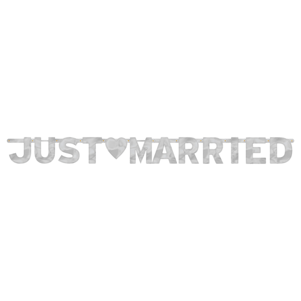 Just Married 5 1/2' x 6 1/4"  Foil Letter Banner