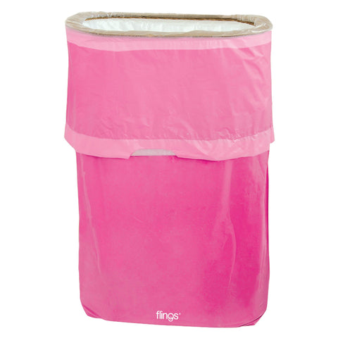 Bright Pink Flings Pop-up Disposable Trash Bin