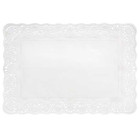 White 10" x 14 1/2" Doilies Placemats