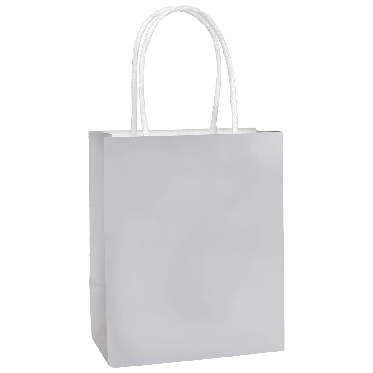 Silver Foil Small 8 1/4"H x 5 1/8"W x 3 1/8"D Handled Paper Bag