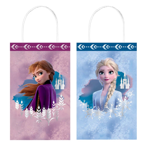 Disney Frozen 2 themed Hot Stamped 8 pack of Favor Bags 8 1/4"H x 5 1/4"W x 3 1/4"D