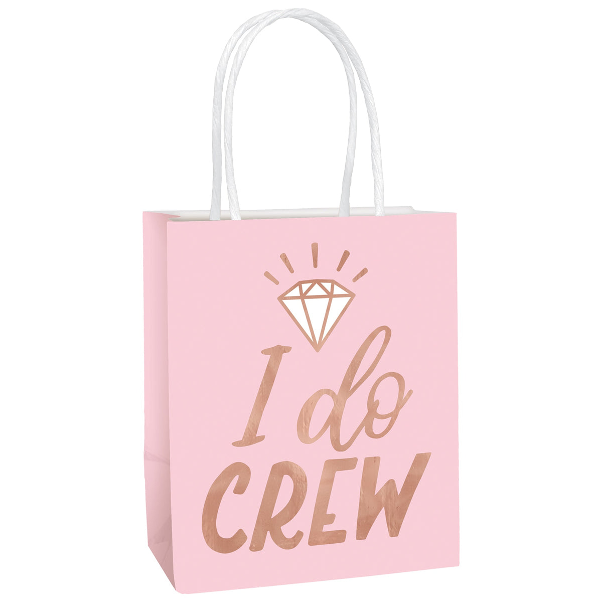Blush Wedding Favor Bags  "I Do Crew" Hot Stamped 12 pack 5 1/2" Paper kraft bag