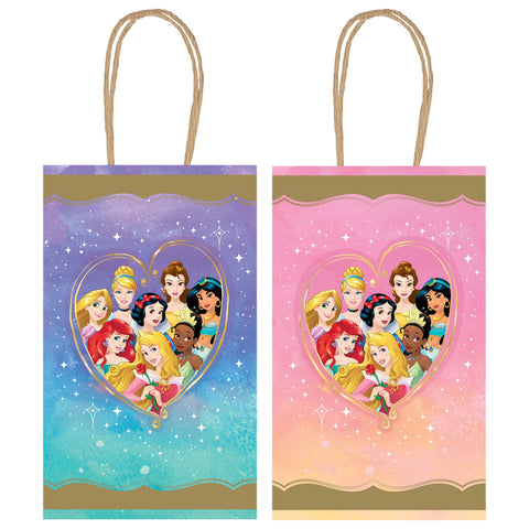 Disney Princess Favor Bag 8 pack of Hot-Stamped Kraft Bags 8 1/2" x 5 1/4" x 3 1/4"