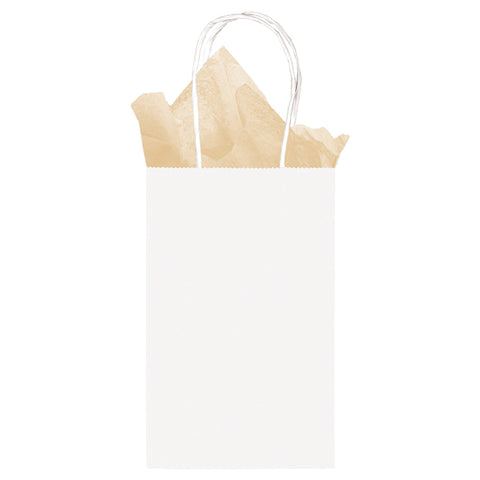 White Cub Sized Kraft Bags  8 1/2" H x 5 1/4" W x 3 1/2" D