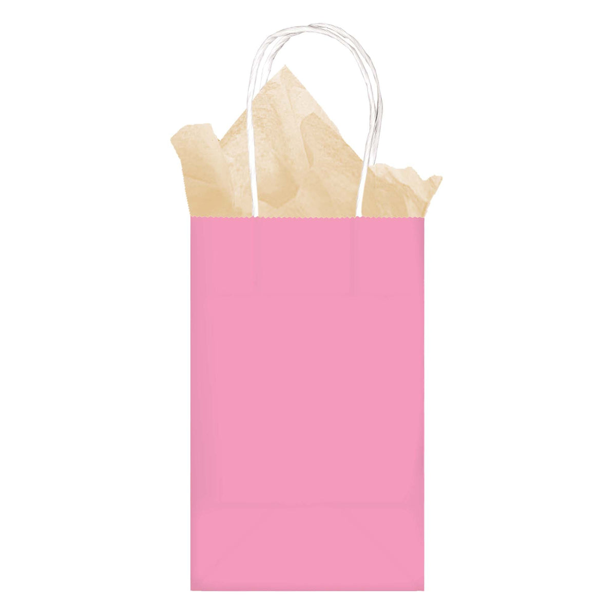 New Pink Cub Sized Kraft Bags  8 1/2" H x 5 1/4" W x 3 1/2" D
