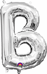 Silver Letter "B" Mylar 16 Inch Balloon